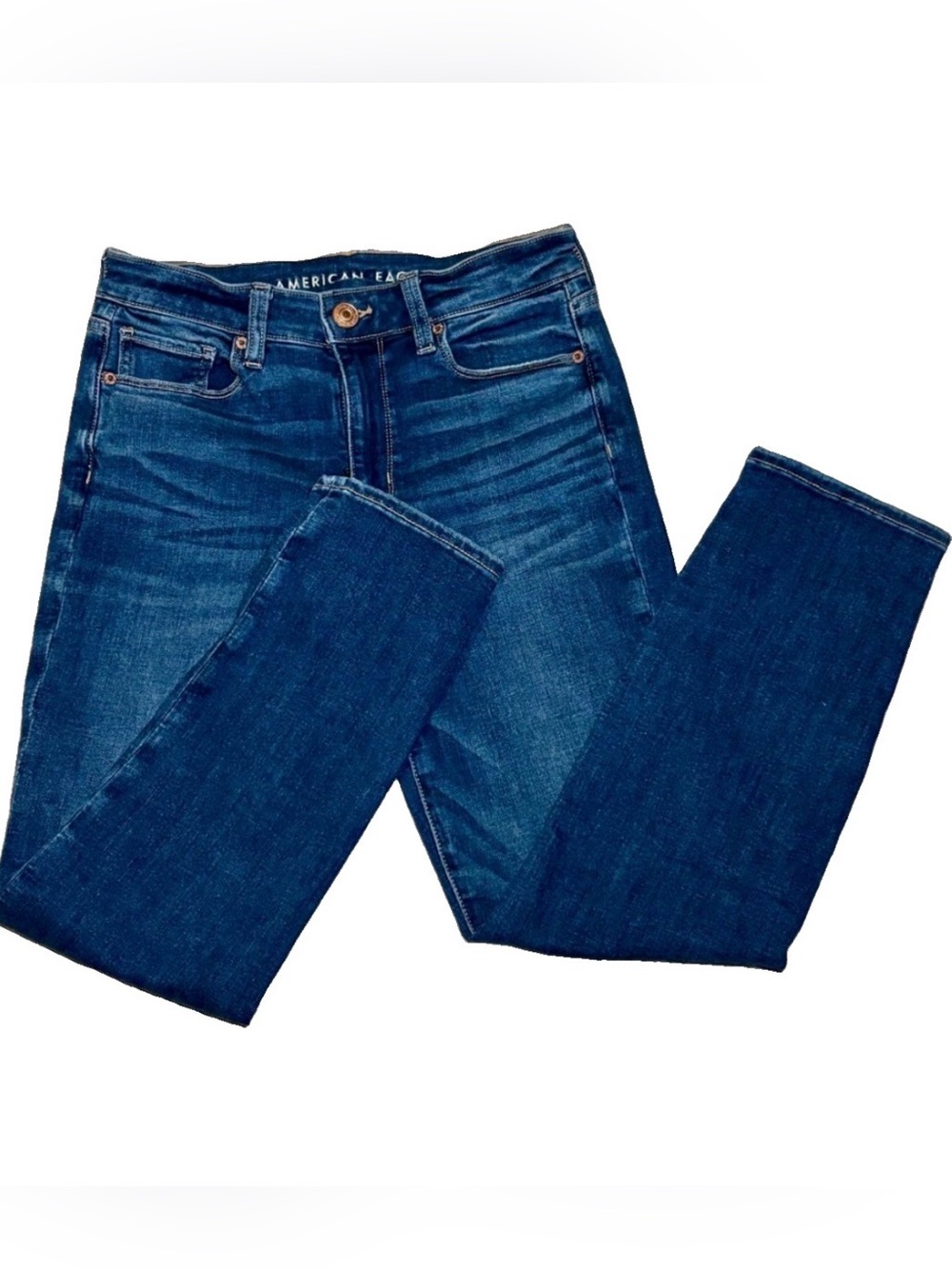 American Eagle Next Level Stretch Jeans Size 4 Short Dark Wash Denim Women